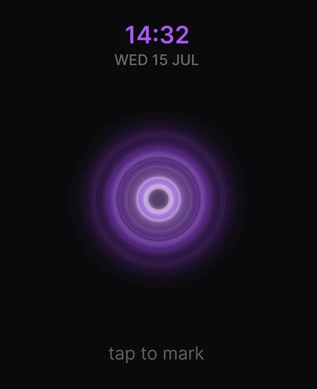 Mark on Apple Watch — rings pulse